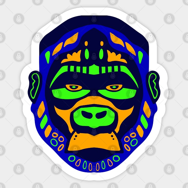 Gorilla Head Sticker by blueberrytheta